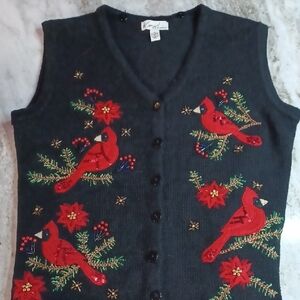 VINTAGE Kim Rogers Navy Knit Sweater Vest